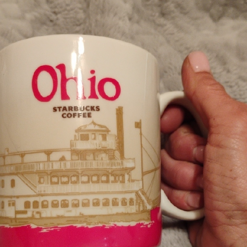 Starbucks Ohio Mug - Cream and Red